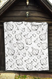 Garlic Pattern Black White Premium Quilt