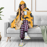 Boston Terrier Design Pattern Hooded Blanket