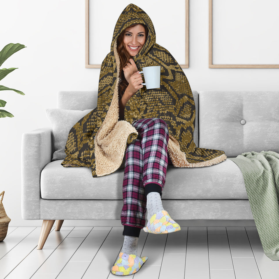 Snake Skin Pattern Hooded Blanket