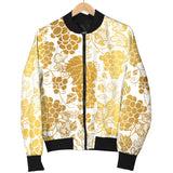 Gold Grape Pattern Women'S Bomber Jacket