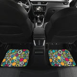 Gear Pattern Print Design 03 Front and Back Car Mats