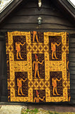 Egypt Hieroglyphics Pattern Print Design 05 Premium Quilt