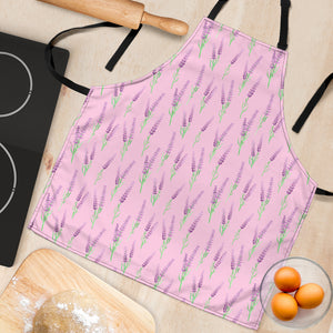 Lavender Pattern Pink Background Adjustable Apron