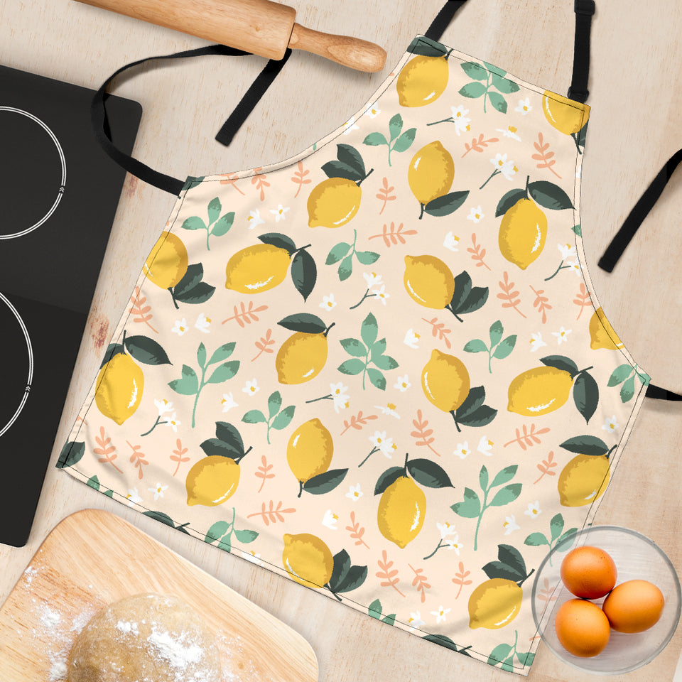 Lemon Flower Leave Pattern Adjustable Apron