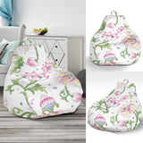 Beautiful Pink Lotus Waterlily Leaves Pattern Bean Bag Cover