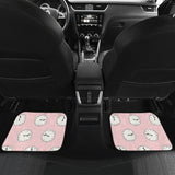 Clock Pattern Pink Blackground Front And Back Car Mats