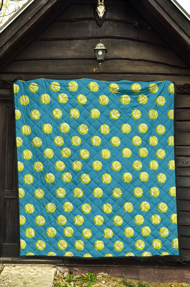 Tennis Pattern Print Design 05 Premium Quilt