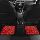 Gold Dragons Red Background Front And Back Car Mats