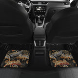 Chameleon Lizard Tropical Leaves Palm Tree Front And Back Car Mats