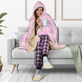 Lavender Pattern Pink Background Hooded Blanket