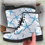 Watercolor Starfish Pattern Leather Boots