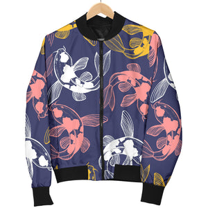 Koi Fish Carp Fish Pattern Women'S Bomber Jacket