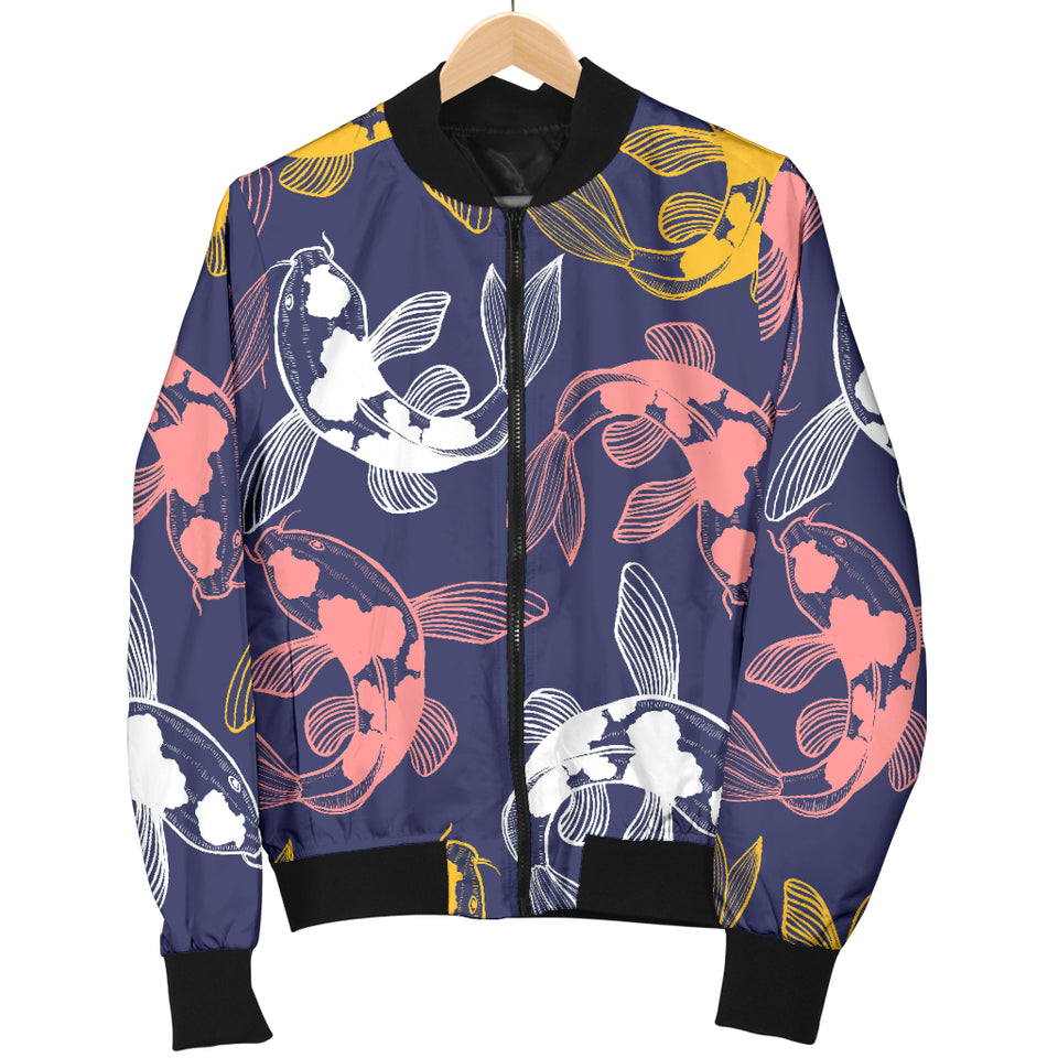 Koi Fish Carp Fish Pattern Women'S Bomber Jacket