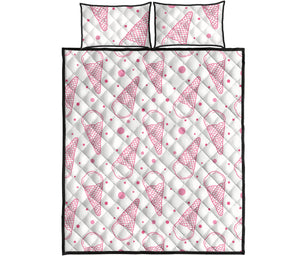 Hand drawn ice cream pattern Quilt Bed Set