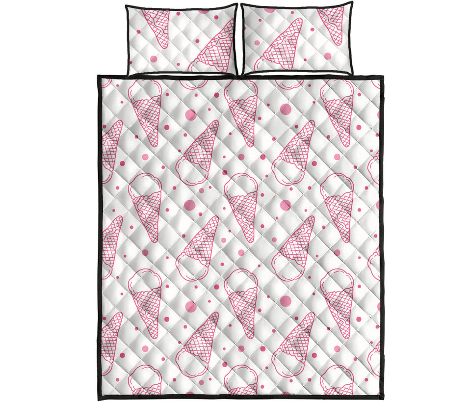 Hand drawn ice cream pattern Quilt Bed Set