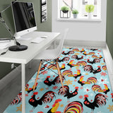 Rooster Chicken Cock Snowfalke Area Rug