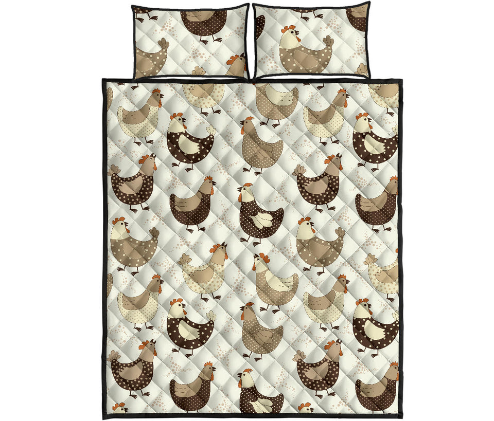 Cute rooster chicken cock Quilt Bed Set