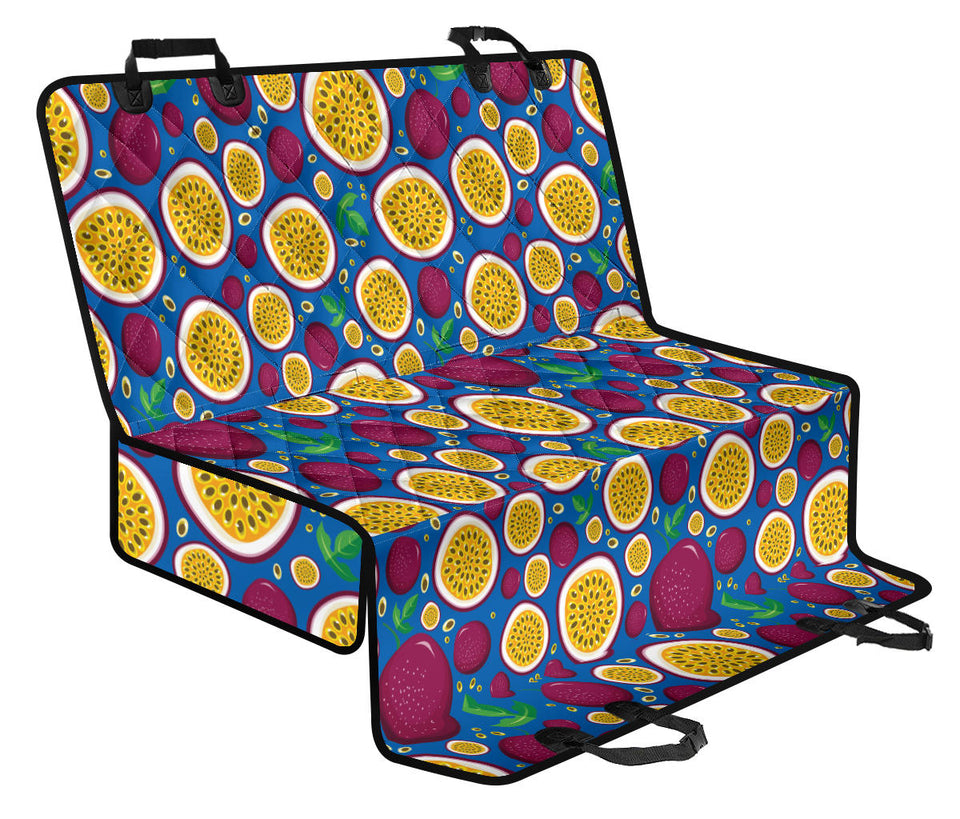 Passion Fruit Blue Background Dog Car Seat Covers