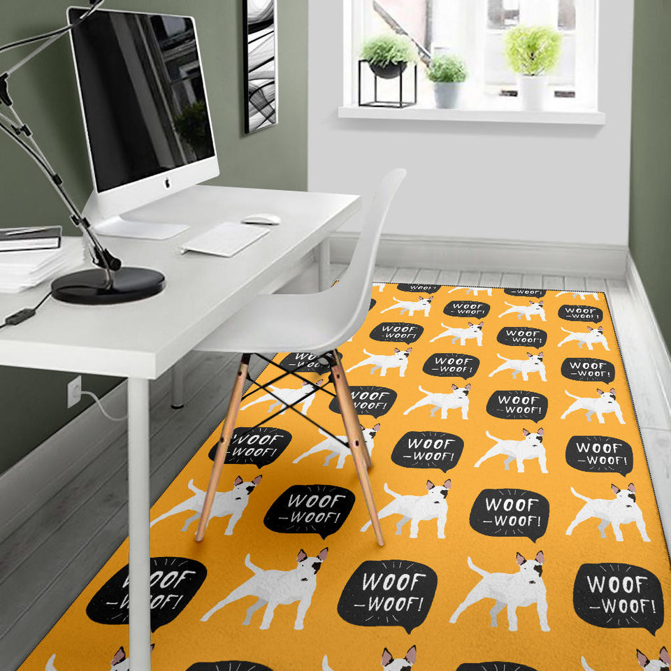 Bull Terrier Pattern Print Design 03 Area Rug