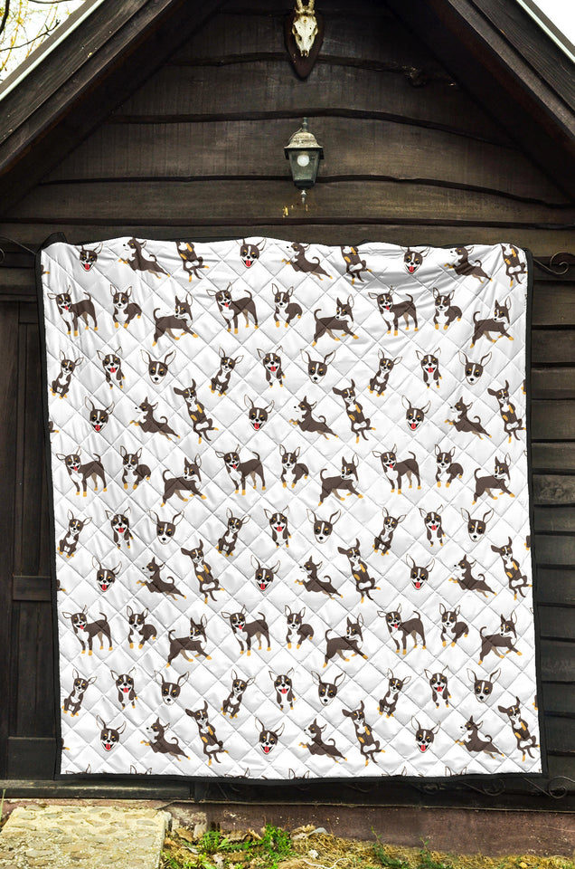 Chihuahua Dog Pattern Premium Quilt