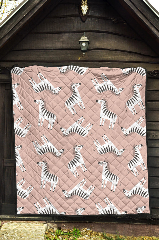 Cute Zebra Pattern Premium Quilt