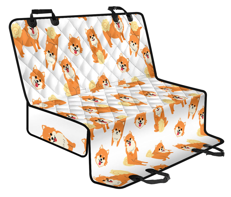Brown Pomeranian Pattern Dog Car Seat Covers