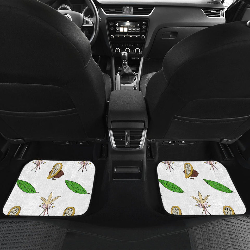 Color Hand Drawn Cocoa Pattern Front And Back Car Mats