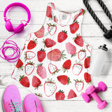 watercolor hand drawn beautiful strawberry pattern Women Racerback Tank Top