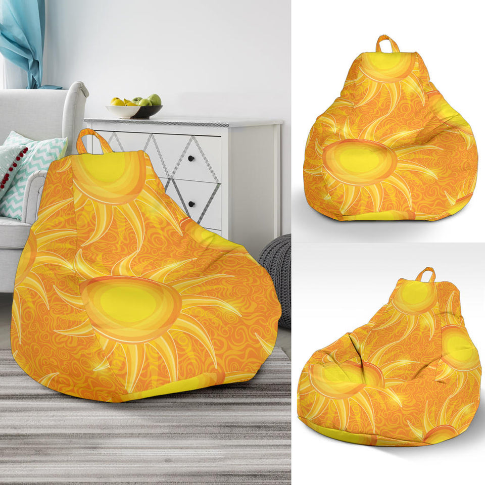 Sun Orange Background Bean Bag Cover