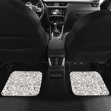 Cocoa Beans Leaves Pattern Front And Back Car Mats