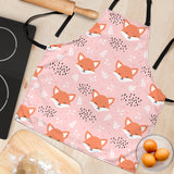 Cute Fox Pattern Pink Background Adjustable Apron
