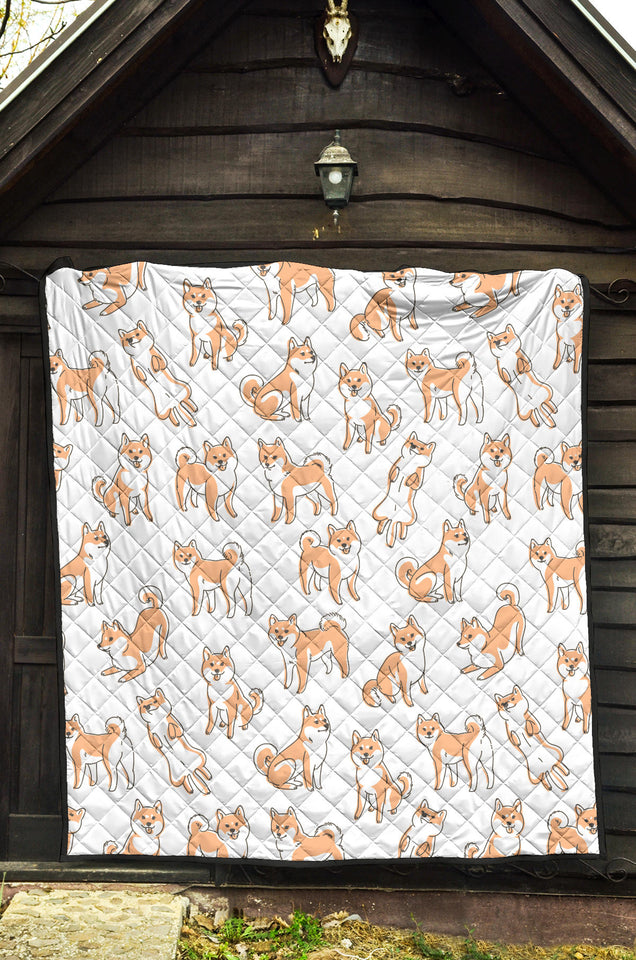 Shiba Inu Dog Pattern Premium Quilt