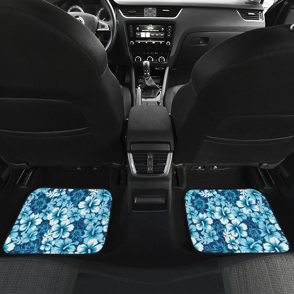 Hibiscus Pattern Print Design 03 Front and Back Car Mats