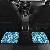 Hibiscus Pattern Print Design 03 Front and Back Car Mats