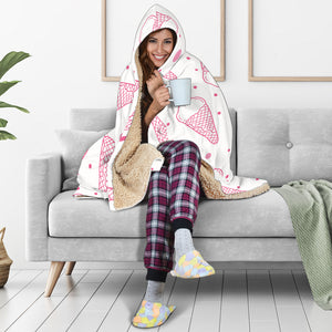 Hand Drawn Ice Cream Pattern Hooded Blanket