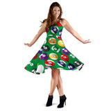 Billiard Ball Pattern Print Design 02 Sleeveless Midi Dress