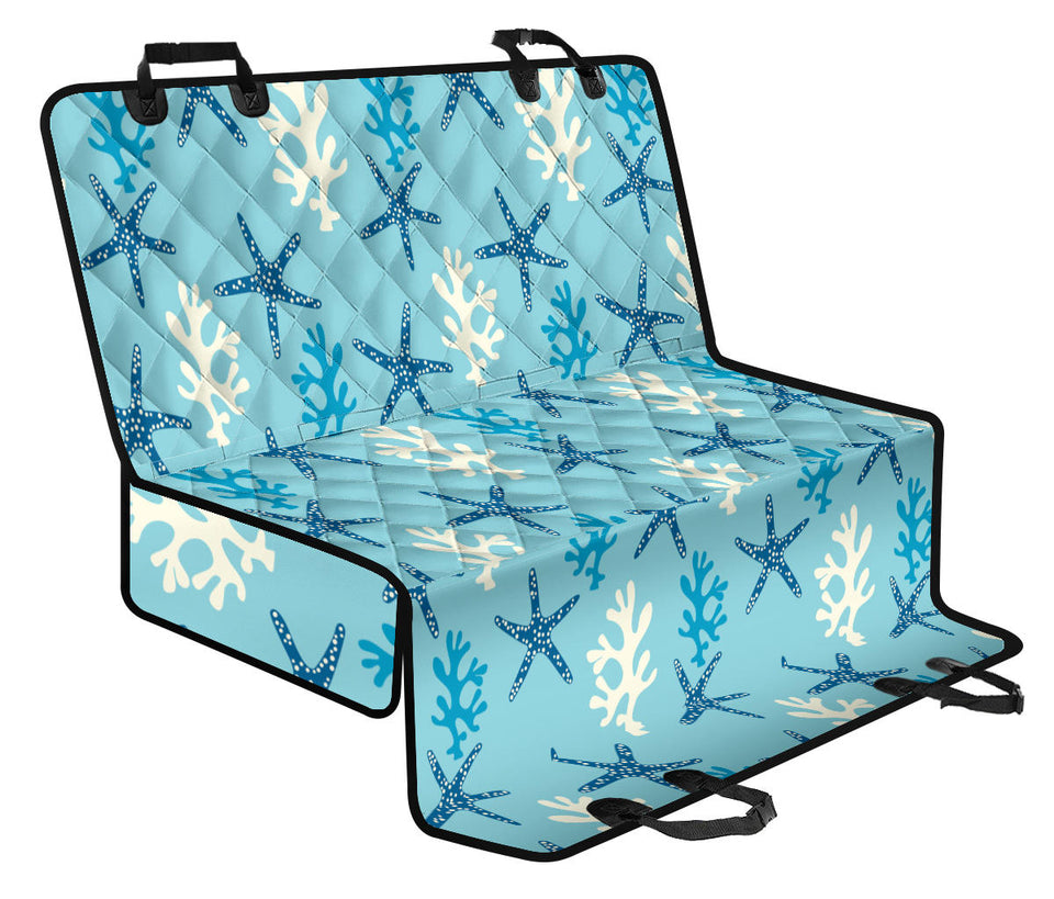 Blue Starfish Coral Reef Pattern Dog Car Seat Covers