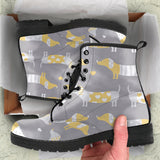 Cute Dachshund Dog Pattern Leather Boots