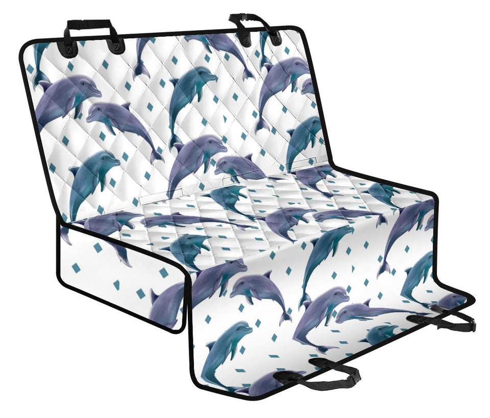 Dolphins Pattern Dotted Background Dog Car Seat Covers