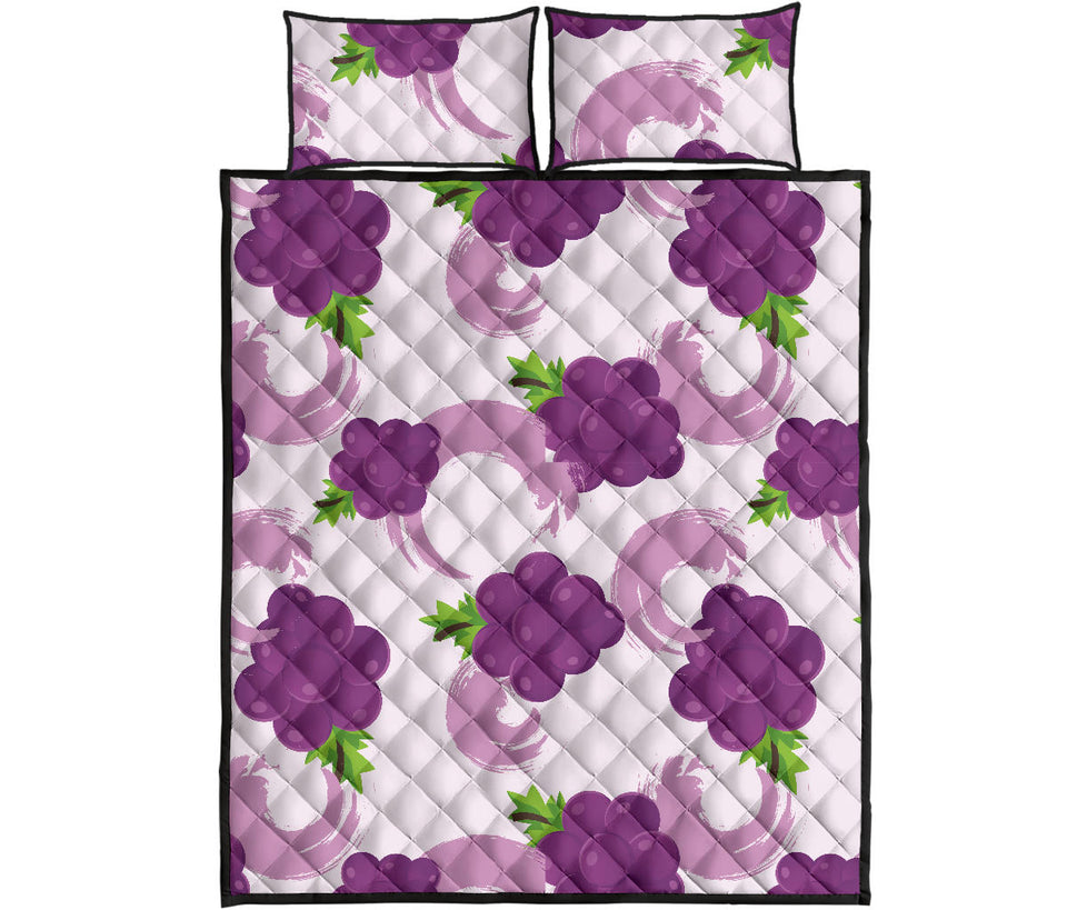 Cute Grape pattern Quilt Bed Set