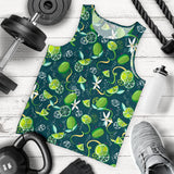 Lime ice flower pattern Men Tank Top