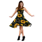 Sunflower Golden Polygonal Shapes Sleeveless Midi Dress