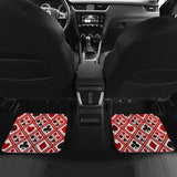 Casino Cards Suits Pattern Print Design 03 Front and Back Car Mats