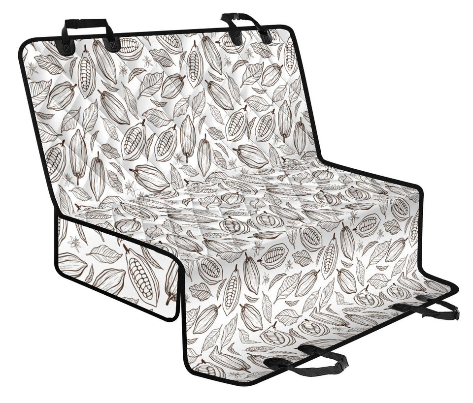 Cocoa Beans Leaves Pattern Dog Car Seat Covers