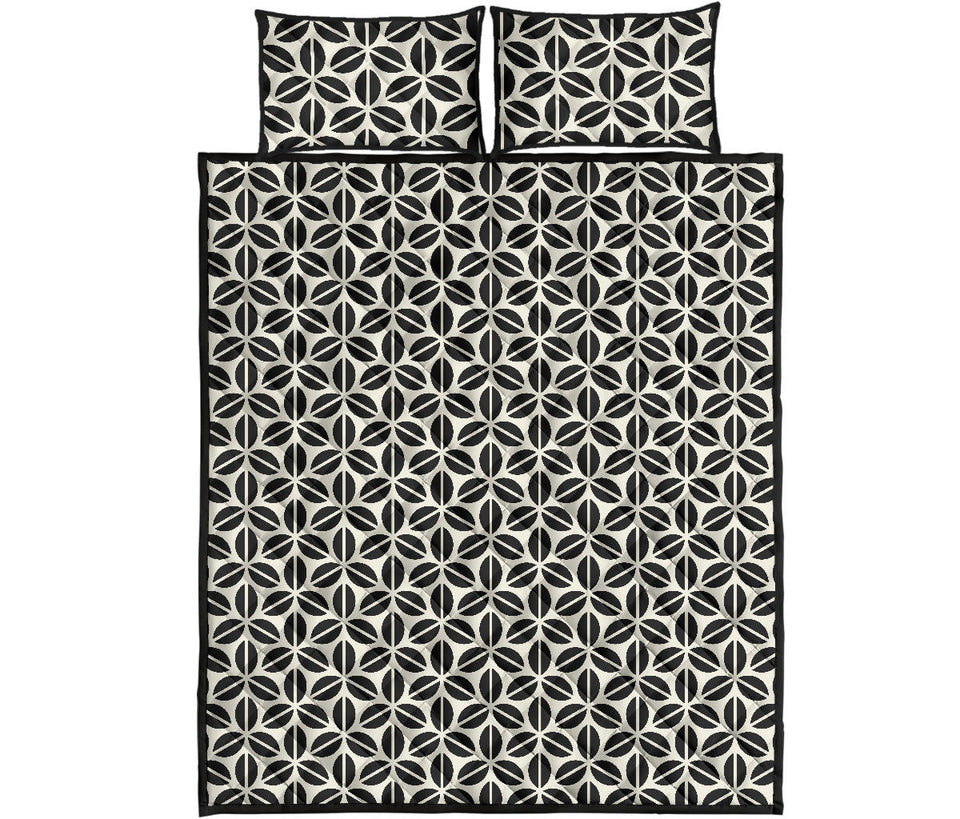 Coffee bean abstract modern pattern Quilt Bed Set