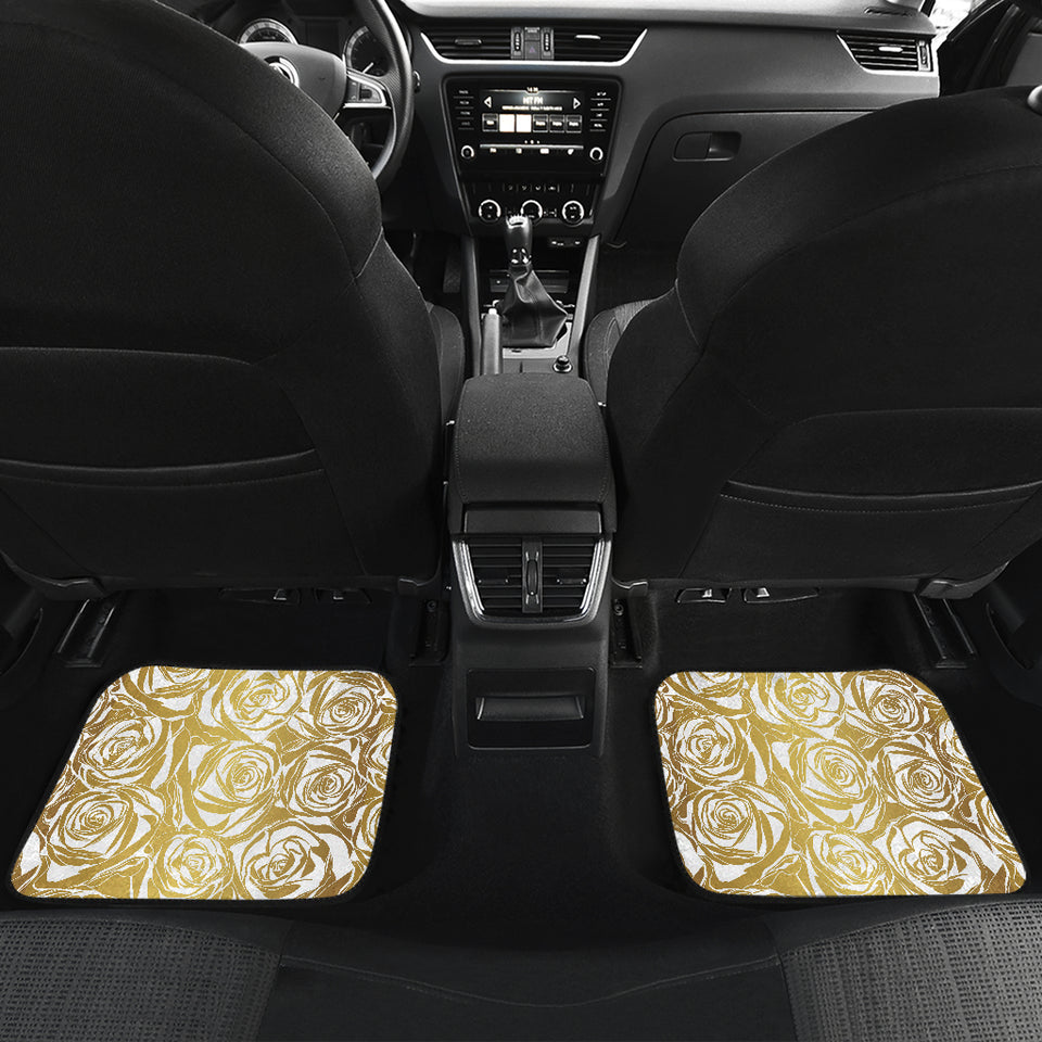 Rose Pattern Print Design 05 Front and Back Car Mats