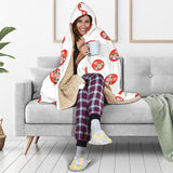 Daruma Japanese Wooden Doll Pattern Hooded Blanket