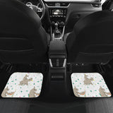 Cute Rhino Pattern Background Front And Back Car Mats