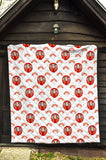 Daruma Japanese Wooden Doll Design Pattern Premium Quilt