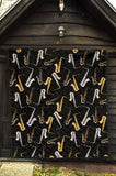 Saxophone Design Pattern Premium Quilt